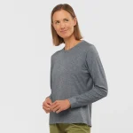 SALOMON - ESSENTIAL LONG SLEEVE – LC1472700 – alfalfa-carbon-peacock-blue – 1