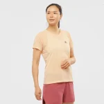 חולצת נשים קצרה עם לוגו צד צבע שמנת CROSS REBEL