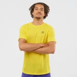CROSS REBEL חולצת ריצה מנדפת שרוול קצר גברים yellow