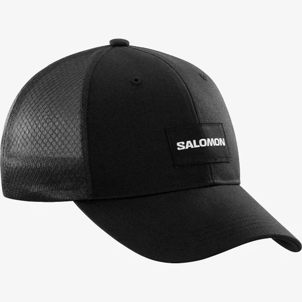 Trucker Curved Cap - כובע שחור עם לוגו של סלומון
