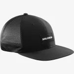 Trucker Flat Cap - כובע שחור עם לוגו של סלומון
