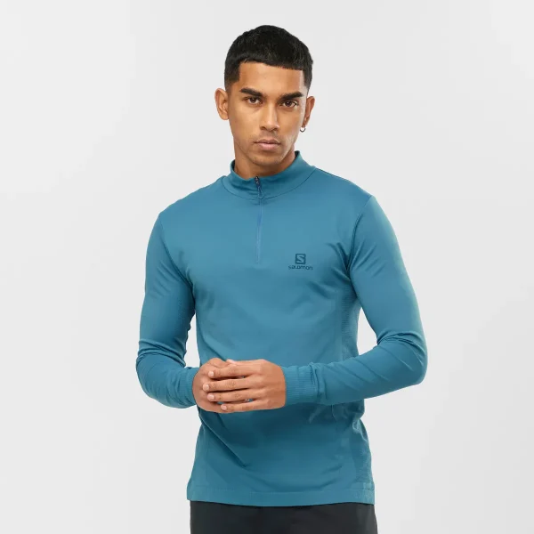 SALOMON - EXPLORE SEAMLESS HALF ZIP – LC1635700 – mallard-blue – 1