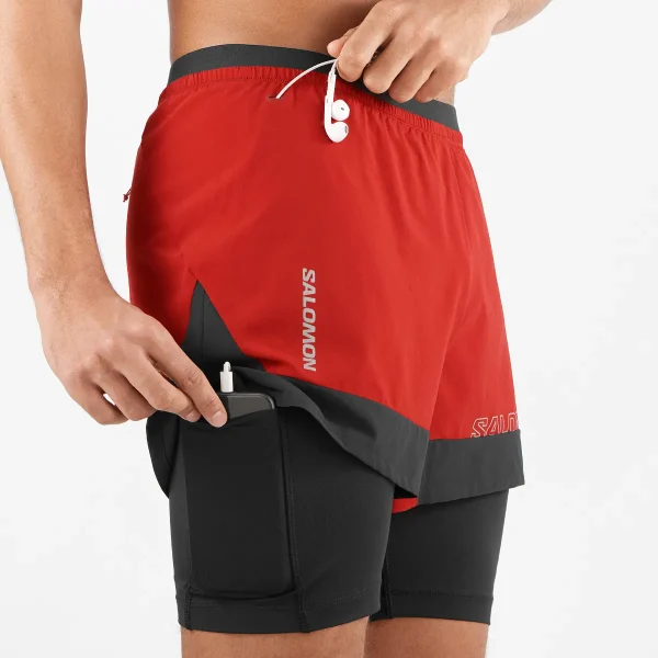 SALOMON - CROSS 2IN1 SHORTS – LC2137200 – red-dahlia – 5