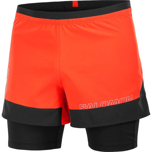 SALOMON - CROSS 2IN1 SHORTS – LC2263700 – cherry-tomato-deep-black – 1